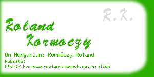 roland kormoczy business card