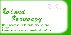 roland kormoczy business card